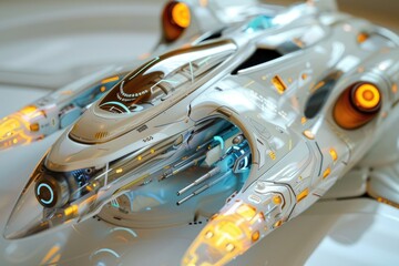 Poster - Spacecraft depicted with intricate 3D design.