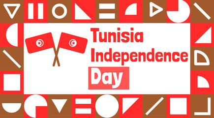 Tunisia Independence Day celebration with Flat design style vector
