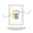 © Bettermind Graphic - One line dental care clinic poster drawing with frame. Abstract minimal continuous line wall decor.