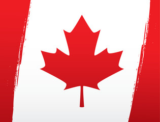 Wall Mural - Flag of Canada, brush stroke background