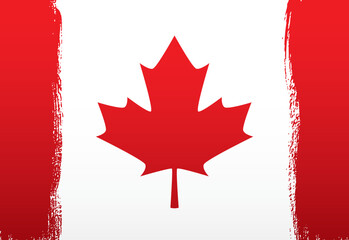 Flag of Canada, brush stroke background