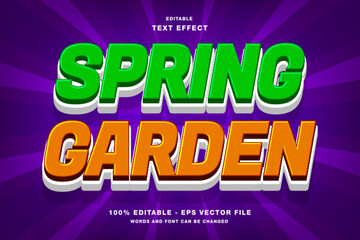 Wall Mural - Spring Garden Editable Text Effect Template Style Premium Vector