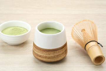 Japanese Matcha Drink, traditional green tea 
