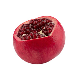 Wall Mural - Ripe pomegranate fruit isolated on a transparent background