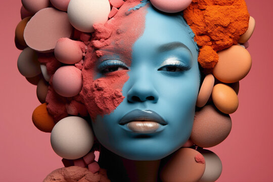A creative composition featuring different textures of makeup sponges, emphasizing their versatility and blending capabilities.