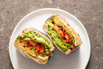 Wall Mural - sandwich with cheese and avocado