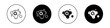 Ozonation Icon Set. O3 molecule Cleaning vector symbol in a black filled and outlined style. Environment Purification Gas Process Sign.