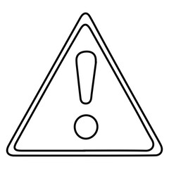 Black line Exclamation mark in triangle symbol icon outline hazard warning sign, careful, attention, danger warning sign. Vector Illustration