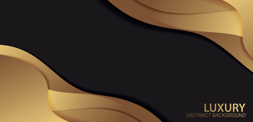 Wall Mural - Luxury gold abstract wave design background