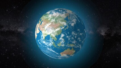 cinematic video background showcases realistic globe rotating, zooming in on taiwan country | realis