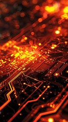 Poster - Close-Up of Computer Circuit Board Banner.