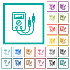 Canvas Print - Multimeter flat color icons with quadrant frames