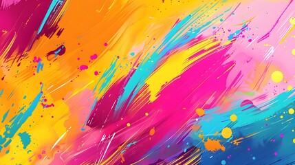 Wall Mural - A multicolored splash of  acrylic rainbow paints