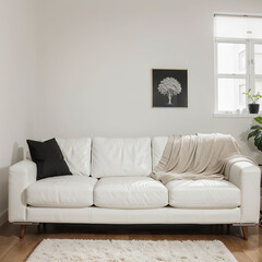 modern living room interior design with white sofa 