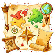treasure map and compass