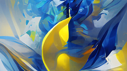 Poster - Abstract background modern futuristic graphic. Yellow, Gold, Blue background.