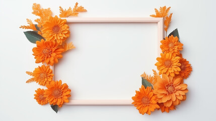 Canvas Print - marigold flower frame