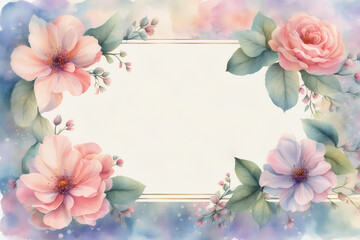 Wall Mural - Floral framework for photo or invitation