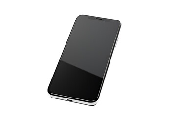 Wall Mural - A photo of a black and white cell phone, featuring a rectangular shape and simplistic design. on a White or Clear Surface PNG Transparent Background.