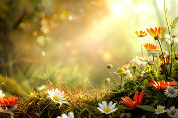 Poster - A slide Background showcasing the beauty and uniqueness of life. Nature and biodiversity. Background image. Created with Generative AI technology