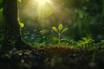 Poster - A slide Background showcasing the beauty and uniqueness of life. Nature and biodiversity. Background image. Created with Generative AI technology