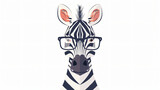 Fototapeta Konie - Zebra wearing glasses clipart