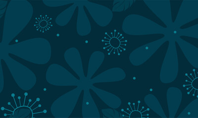 Sticker - Hand drawn flower green nature background with copy spaces.