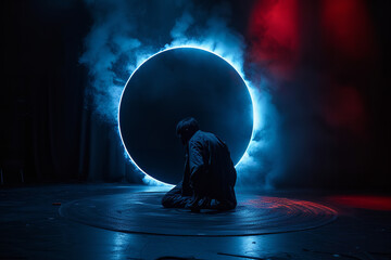 Wall Mural - the metaphor of a black hole to delve into human emotions and the concept of the unknown - blending 