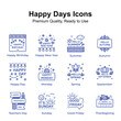 Pack of happy days icons, ready to use in websites and mobile apps