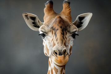 Wall Mural - giraffe animal face portrait
