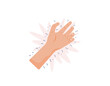© Papcut design  - an illustration of tingling hands. hands that feel numb, sore, weak and uncomfortable. tremor or shaking. neuropathy symptoms. health problems. cartoon or flat illustration design. graphic element