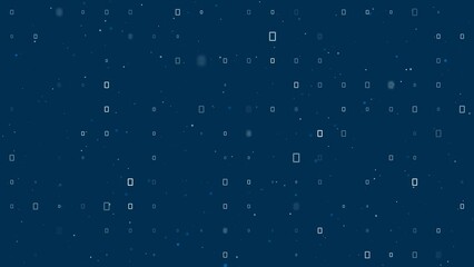 Poster - Template animation of evenly spaced photo frame symbols of different sizes and opacity. Animation of transparency and size. Seamless looped 4k animation on dark blue background with stars
