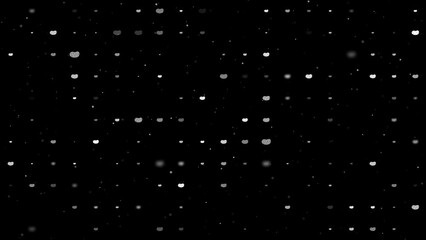 Poster - Template animation of evenly spaced potatoes symbols of different sizes and opacity. Animation of transparency and size. Seamless looped 4k animation on black background with stars