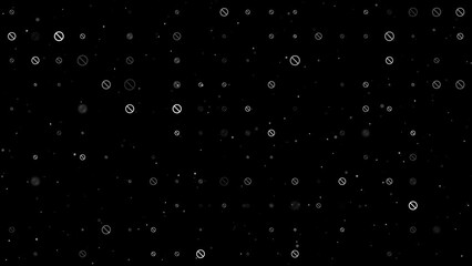 Poster - Template animation of evenly spaced stop symbols of different sizes and opacity. Animation of transparency and size. Seamless looped 4k animation on black background with stars