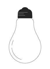 Poster - Lightbulb energy-saving black and white 2D line cartoon object. Efficiency light bulb isolated vector outline item. Sustainable incandescent. Lighting equipment monochromatic flat spot illustration