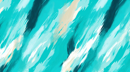 Wall Mural - Abstract turquoise and beige brush strokes on canvas for creative backgrounds