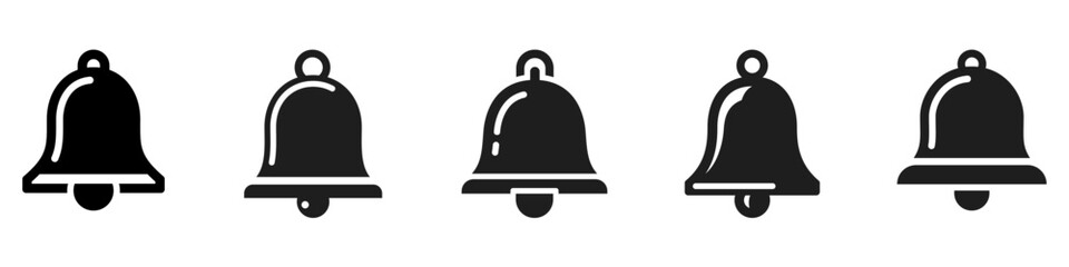 Wall Mural - bell icons set. bell symbol. black icon of bell isolated on white background.