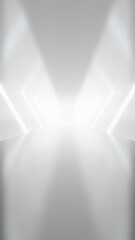 Aufkleber - Abstract vertical white futuristic geometric tunnel, architecture design concept, 3d rendering. loop animation.