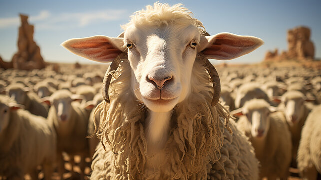 Sheep with mosque in background, Islamic backgrounds, Eid ul adha backgrounds, Meaty eid mubarak.