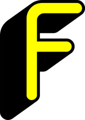 LETTER F 3D YELLOW