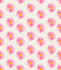 Naklejka na meble Pink flowers on a white background