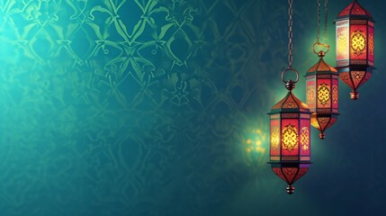 Wall Mural - Ramadan decoration background with copy space 