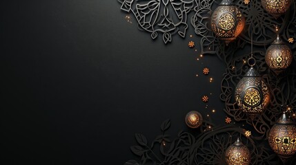 Wall Mural - Ramadan decoration background with copy space 