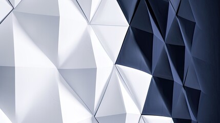 Wall Mural - geometric background white and dark blue, monochromatic, elegant, photorealistic