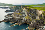 Fototapeta Na drzwi - Kerry Cliffs, widely accepted as the most spectacular cliffs in County Kerry, Ireland. Tourist attractions on famous Ring of Kerry route.