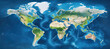 ©  Mohammad Xte - World map, Earth flat view from space. Physical map on global satellite photo
