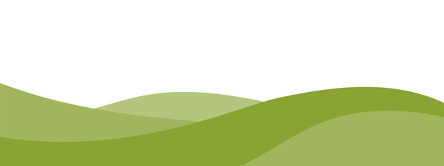 Wall Mural - Green bush, separator, divider shape, wave border vector illustration