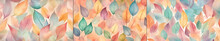 Set Of Three Leaves With Soft Colors.