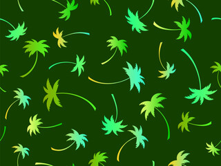 Wall Mural - seamless pattern with green palm trees. summer time, wallpaper with tropical palm trees pattern. des