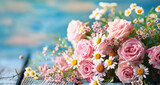 Fototapeta Mapy - frische Blumen in pink
